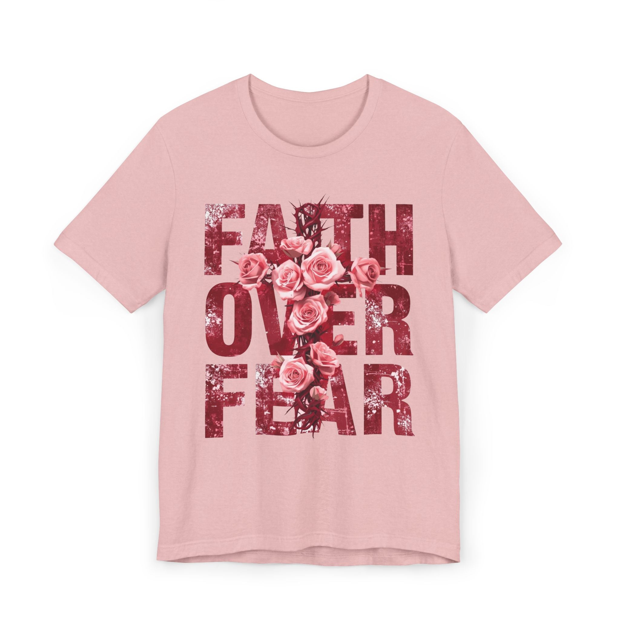 Faith Over Fear | Ribbed crew ring-spun cotton T-Shirt
