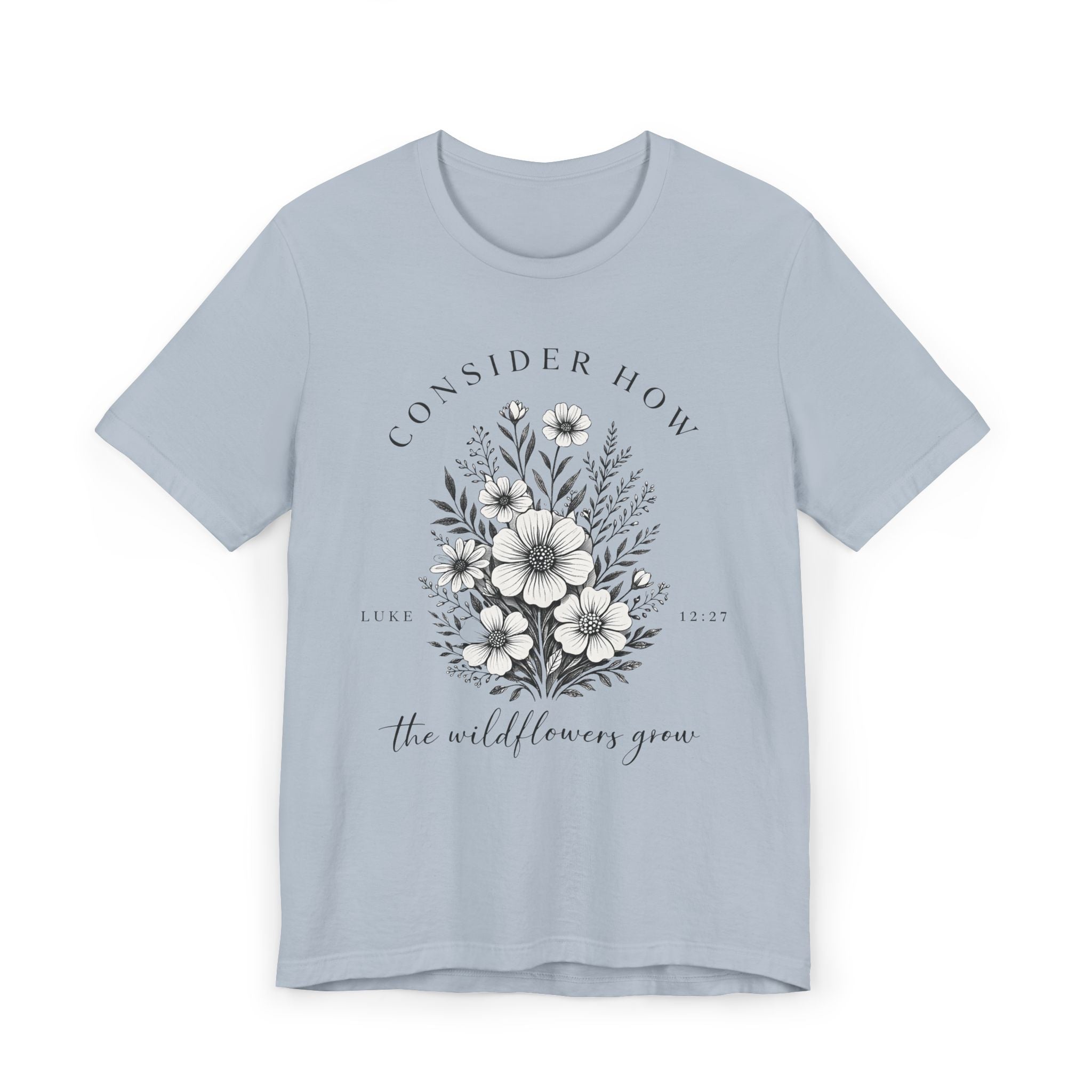 Wildflowers Grow | Ribbed crew ring-spun cotton T-Shirt