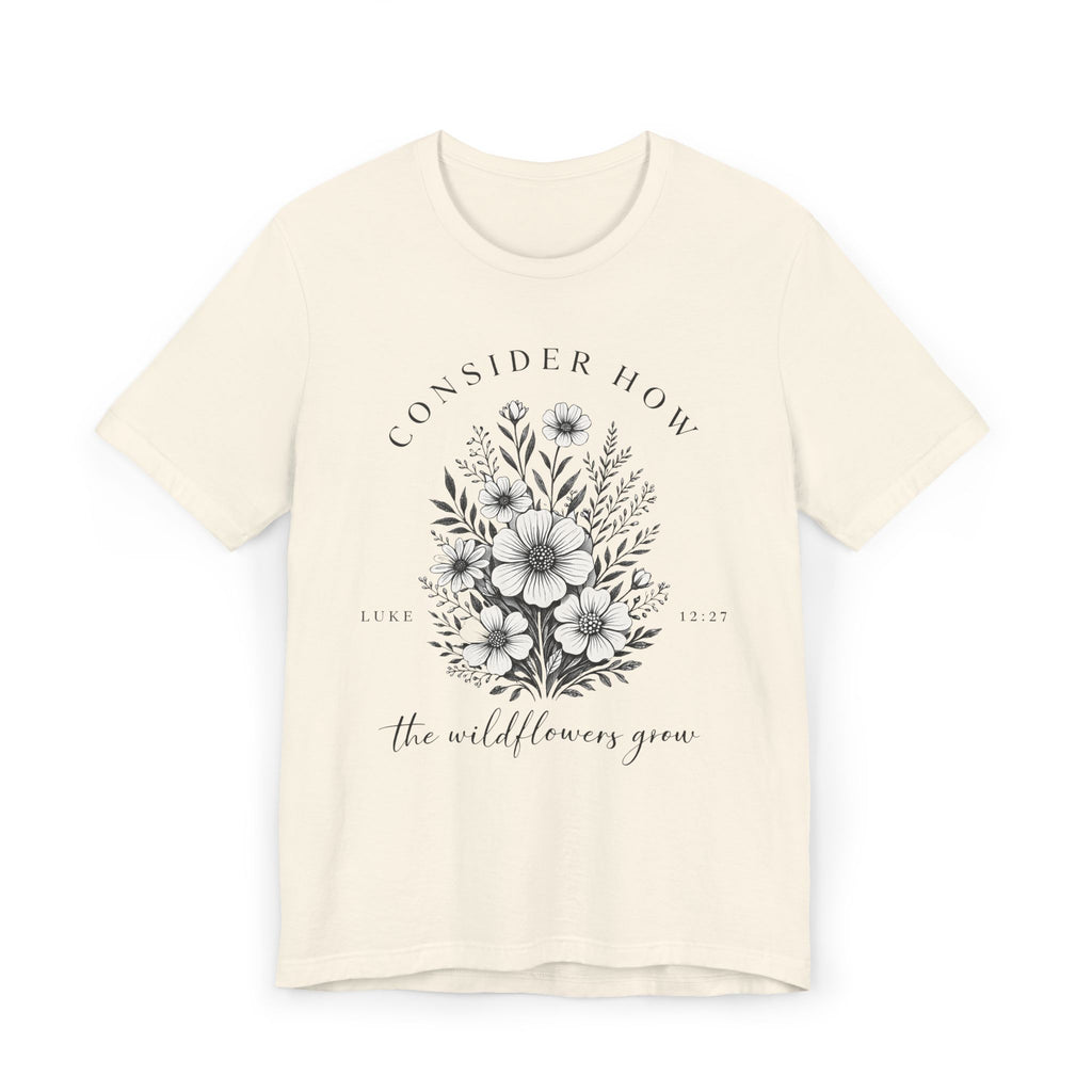 Wildflowers Grow | Ribbed crew ring-spun cotton T-Shirt