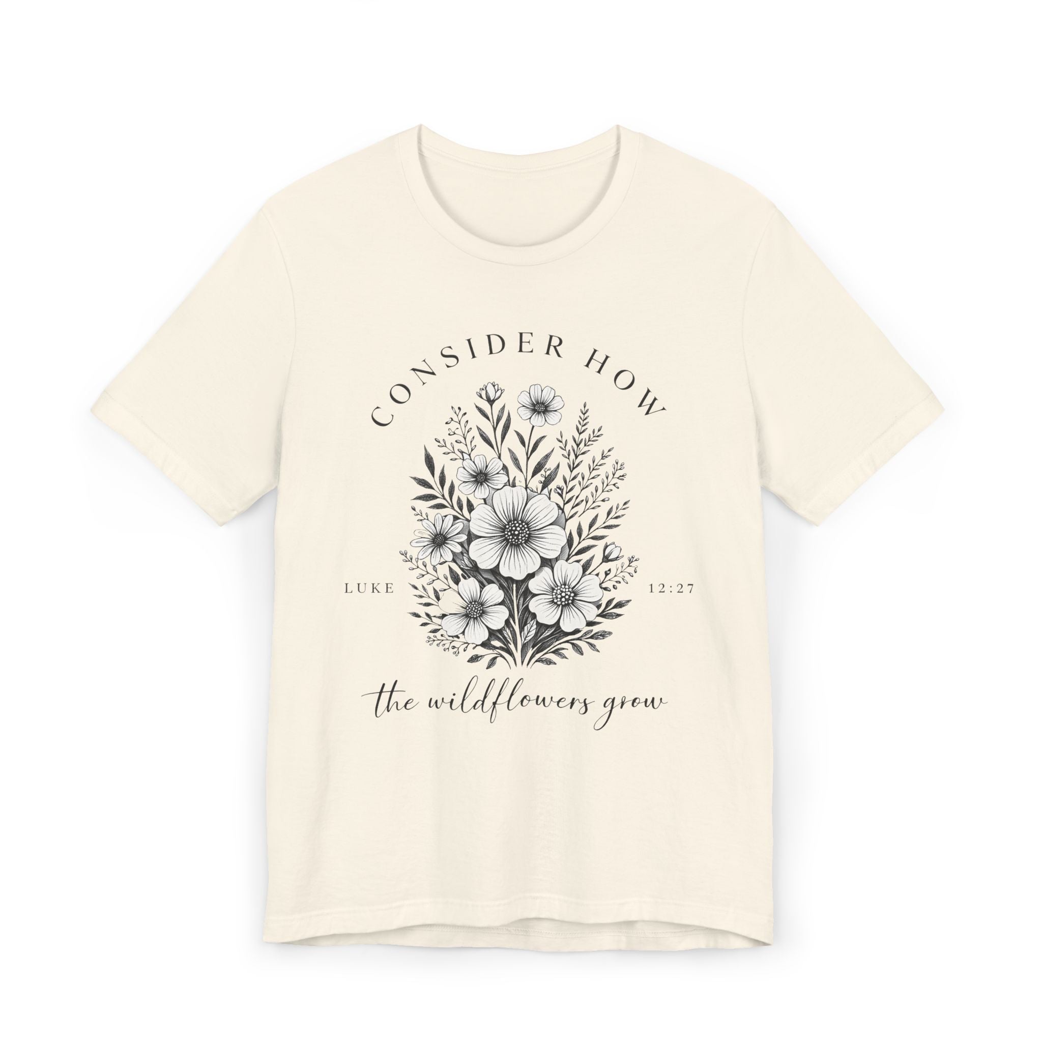 Wildflowers Grow | Ribbed crew ring-spun cotton T-Shirt