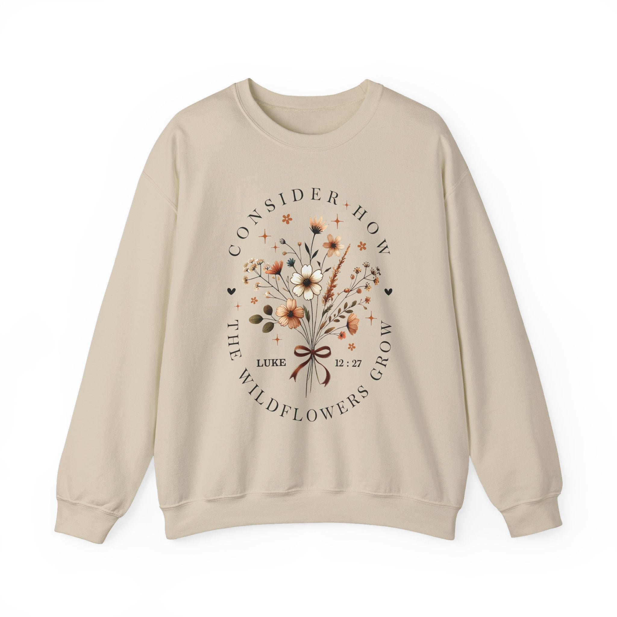 Consider How the Wildflowers Grow | Cozy Faith Crewneck Sweatshirt
