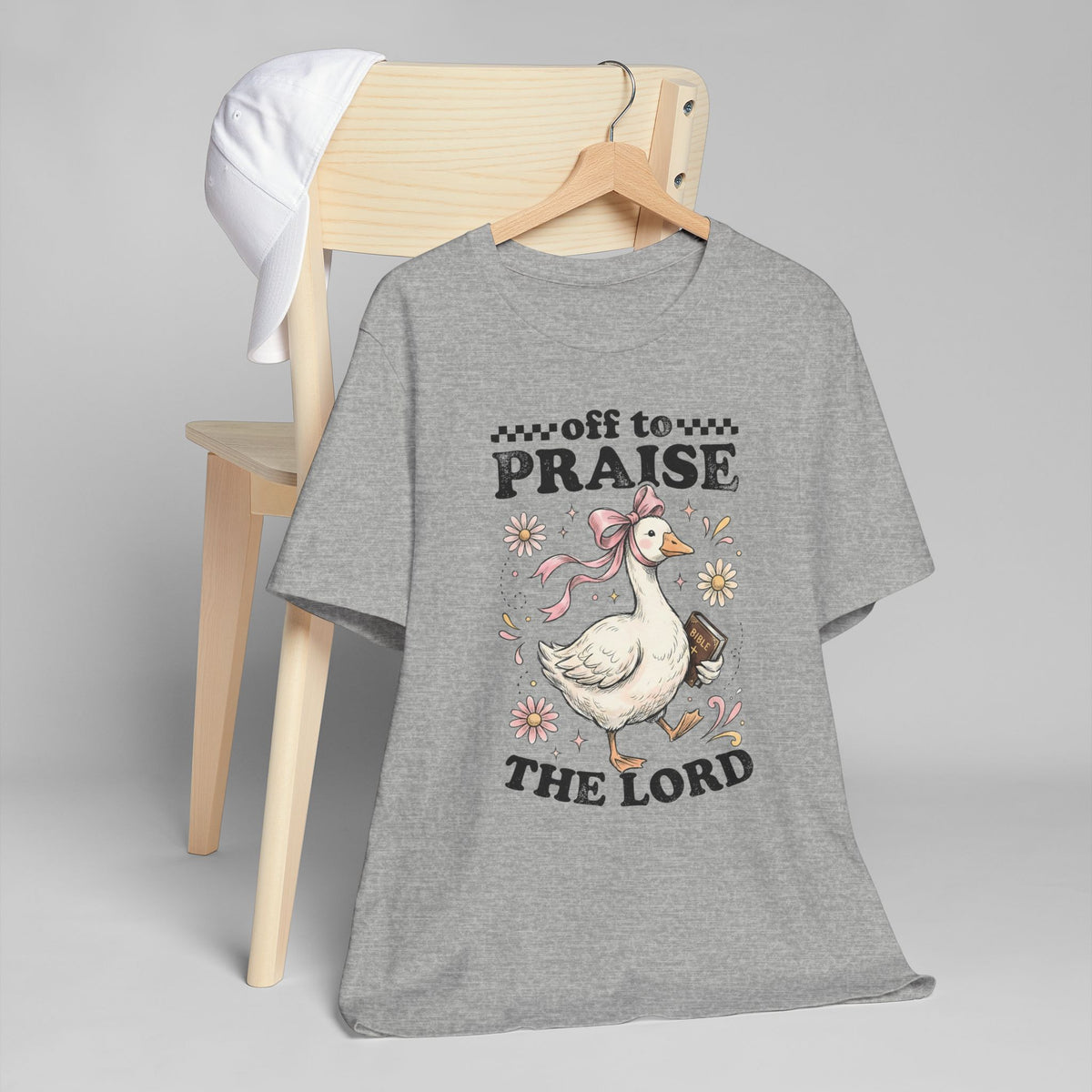 Off to Praise the Lord | Ribbed crew ring-spun cotton T-Shirt
