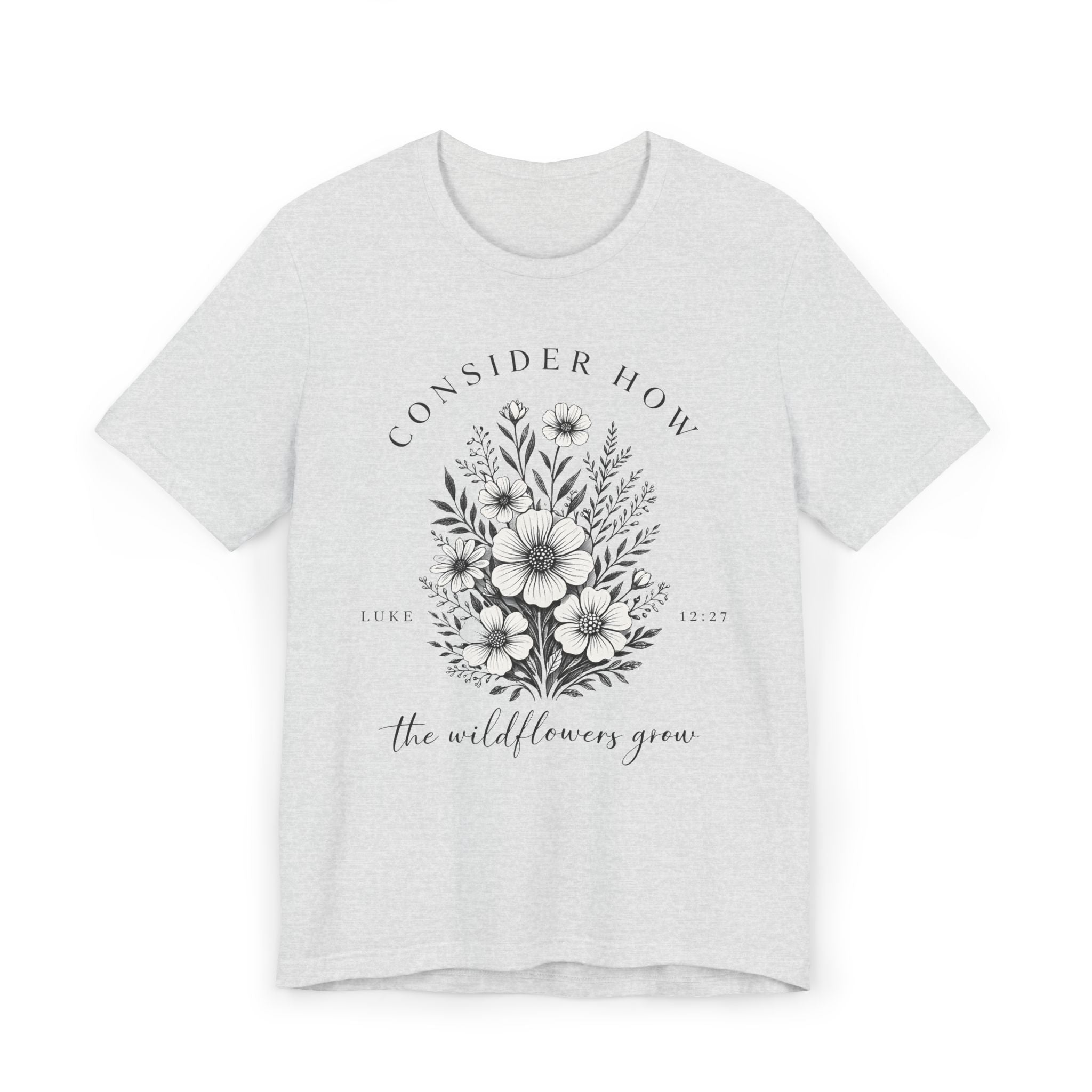 Wildflowers Grow | Ribbed crew ring-spun cotton T-Shirt