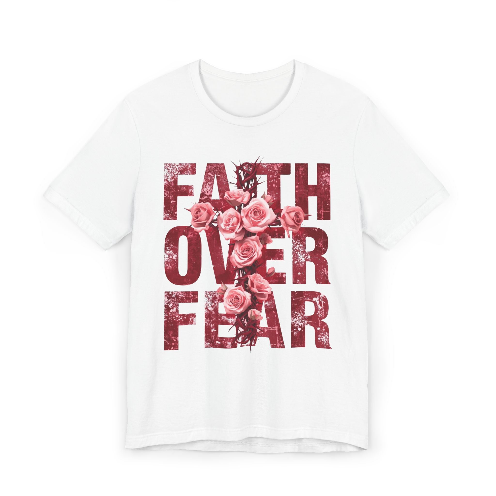 Faith Over Fear | Ribbed crew ring-spun cotton T-Shirt