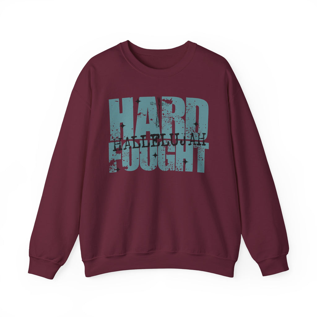 Hard Fought Hallelujah | Cozy Faith Crewneck Sweatshirt