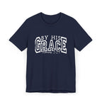 By His Grace | Ribbed crew ring-spun cotton T-Shirt