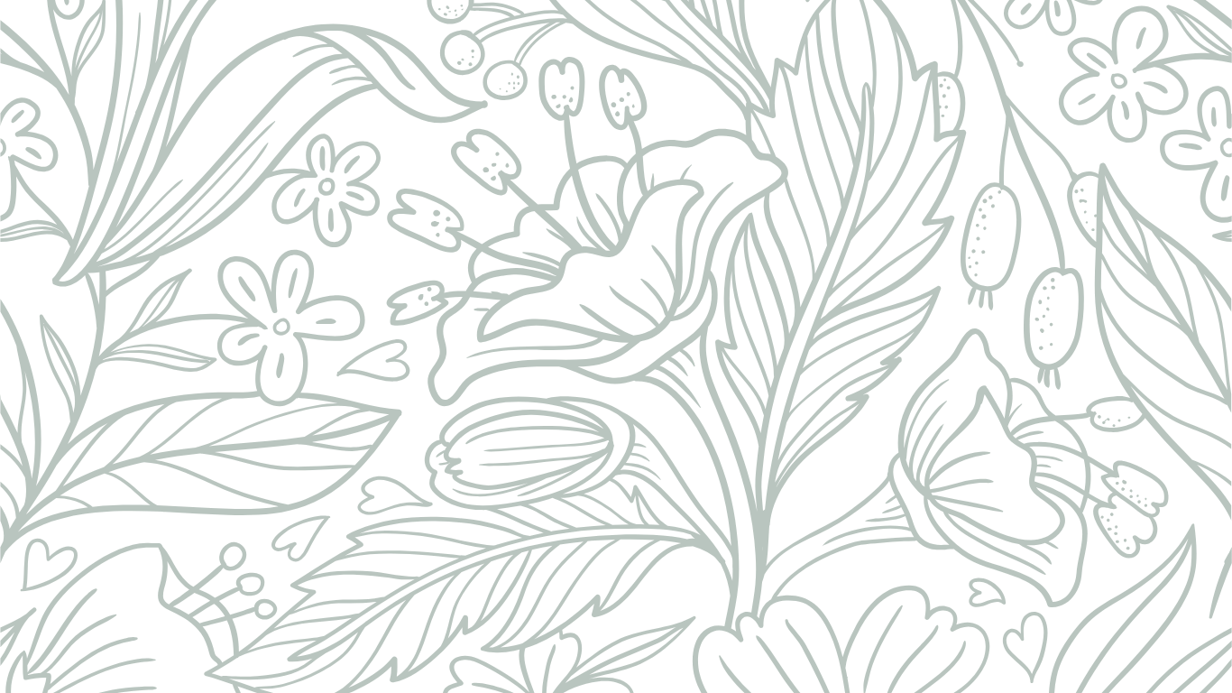 Black and white floral and leaf pattern